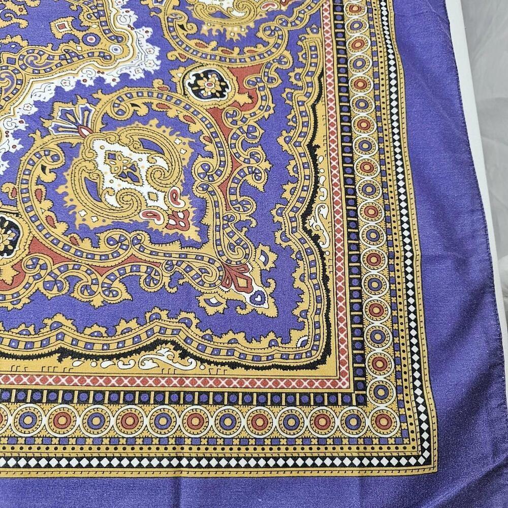 Large Colorful Graphic Paisley Purple Bandana Head Wrap Top Biker Scarf Large - Picture 4 of 6